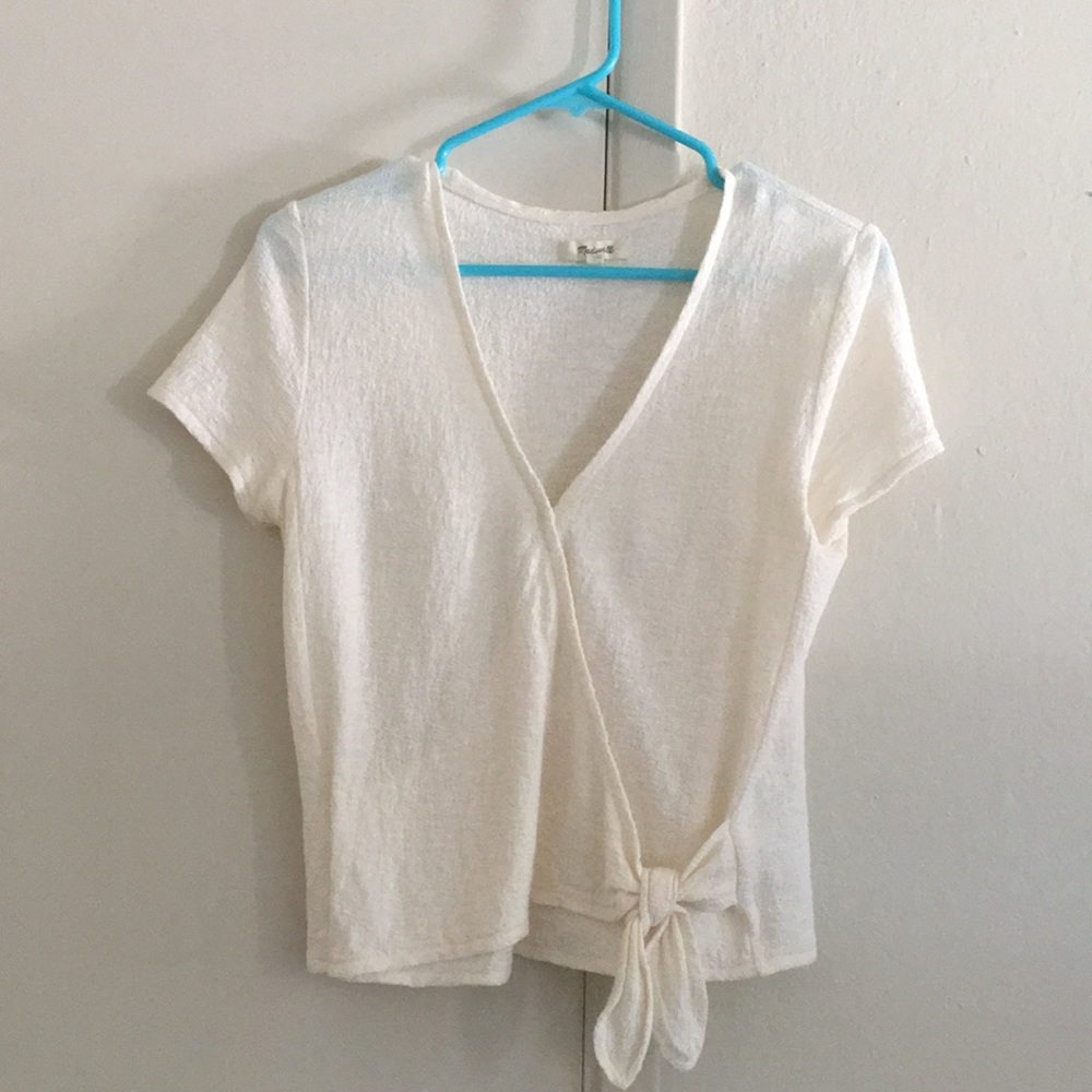 Madewell cream wrap, tie top